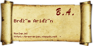 Brém Arián névjegykártya